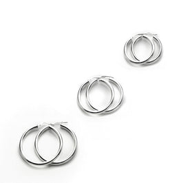 Ensemble de créoles en argent sterling massif pour tous les jours