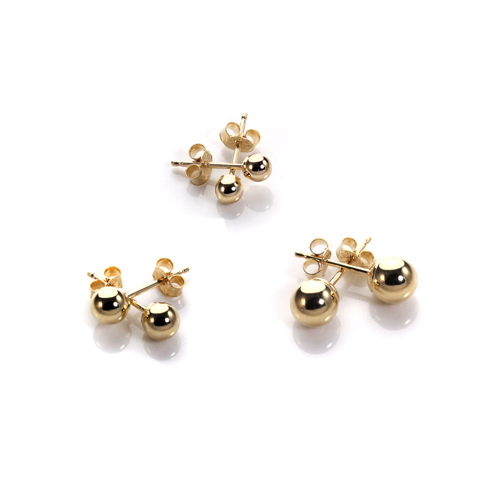 Ensemble de boucles d'oreilles classiques à tige en or jaune 9 carats
