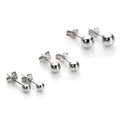 Ensemble de boucles d'oreilles classiques à tige en or blanc 9 carats