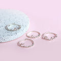 Bague réglable personnalisée en argent sterling avec nom