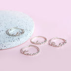 Bague réglable personnalisée en argent sterling avec nom