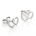 Boucles d'oreilles à tige en argent sterling en forme de cœur et de fer à cheval