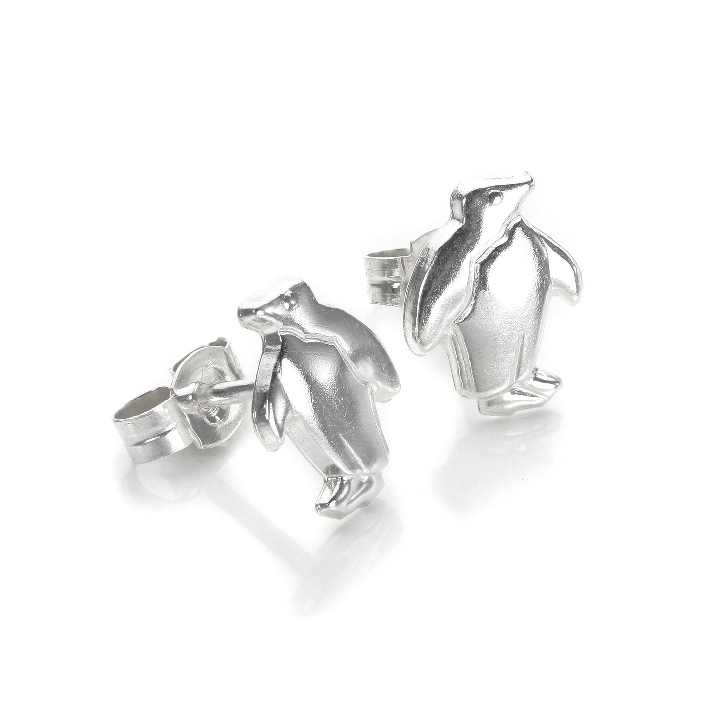 Boucles d'oreilles à tige en argent sterling en forme de pingouin