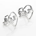 Boucles d'oreilles à tige en argent sterling avec cœur pour maman