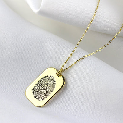Collier personnalisé avec plaque d'identité pour chien en or 9 carats