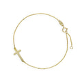 Bracelet croix en or 9 carats 14 cm 16 cm 18 cm