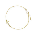 Bracelet croix en or 9 carats 14 cm 16 cm 18 cm