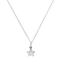 Collier avec pendentif étoile en or blanc 9 carats et cristal CZ transparent, 40 à 50 cm