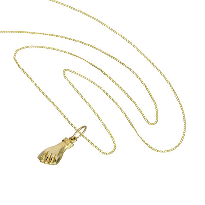 Collier pendentif main en or 9 carats de 40 à 50 cm