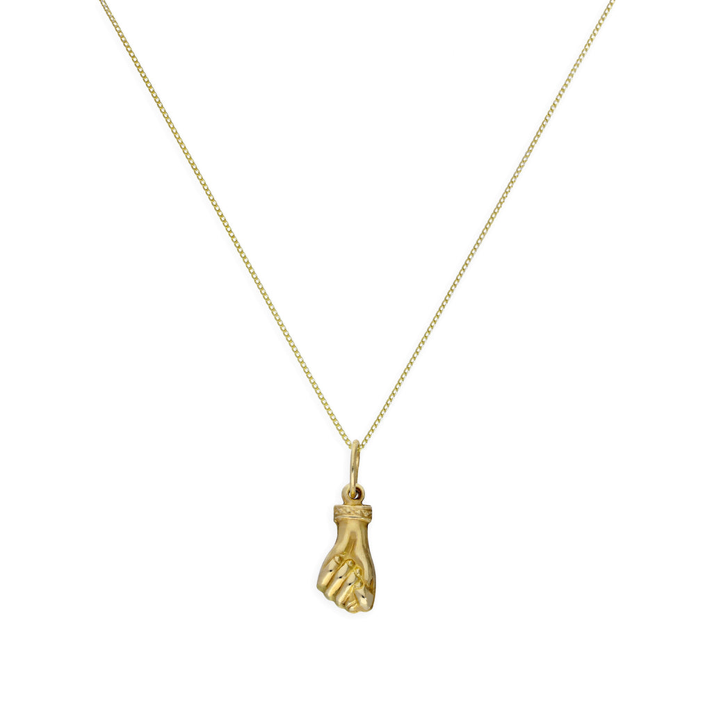 Collier pendentif main en or 9 carats de 40 à 50 cm