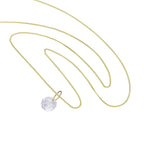 Collier pendentif en or 9 carats et cristal CZ transparent de 40 à 50 cm