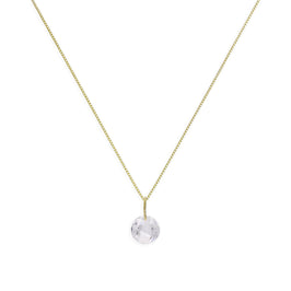 Collier pendentif en or 9 carats et cristal CZ transparent de 40 à 50 cm