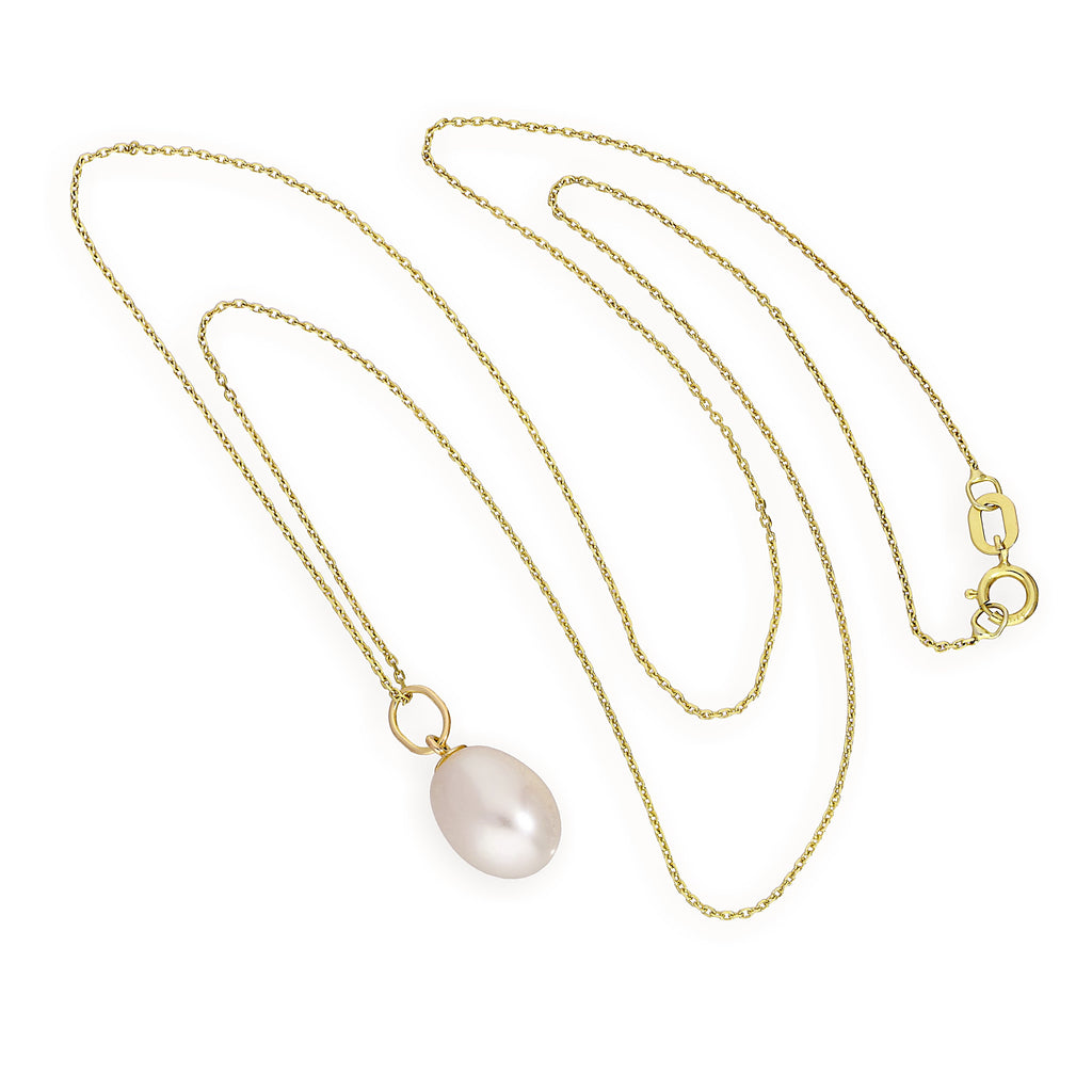 Collier avec pendentif en or 9 carats et perles d'eau douce de 40 à 50 cm