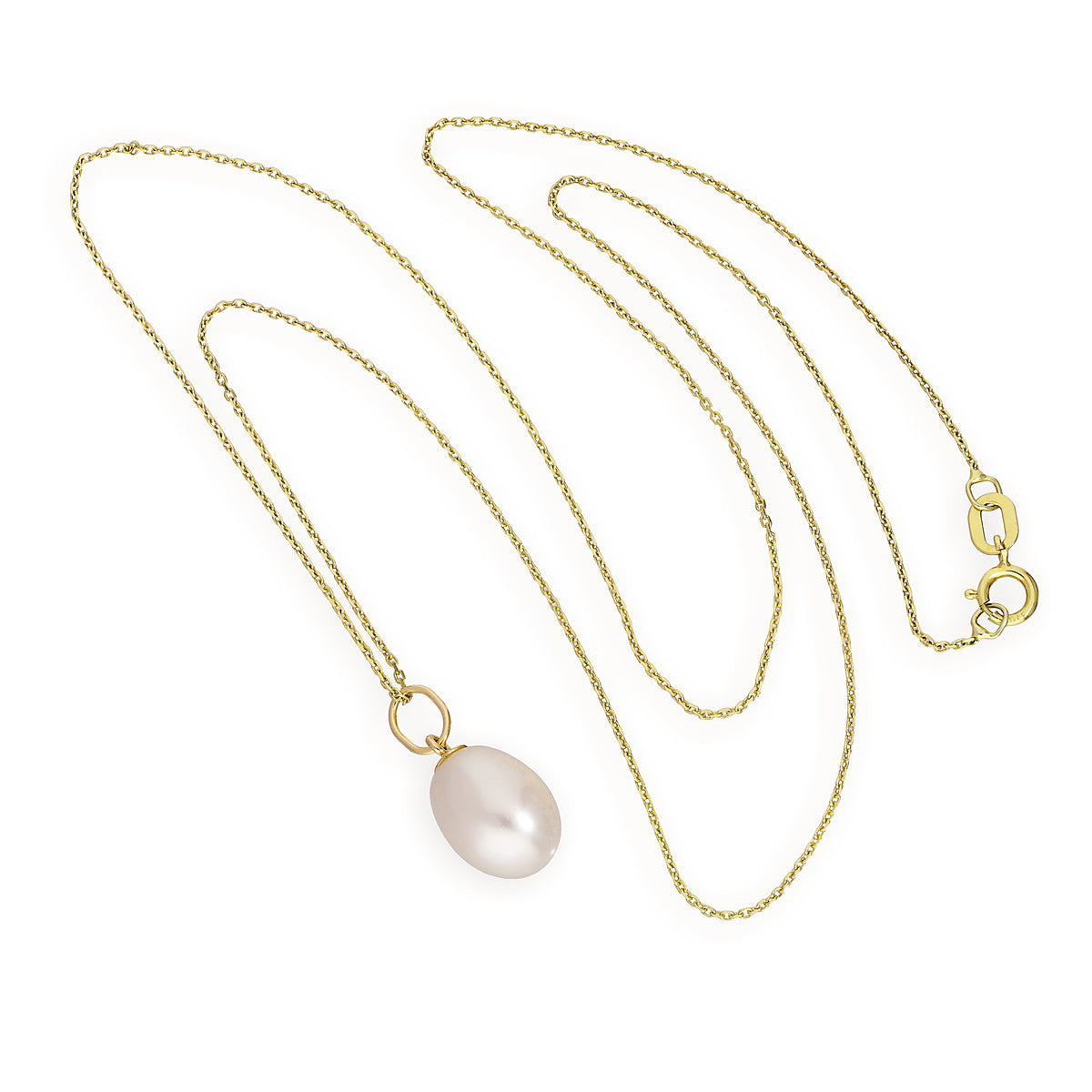 Collier avec pendentif en or 9 carats et perles d'eau douce de 40 à 50 cm