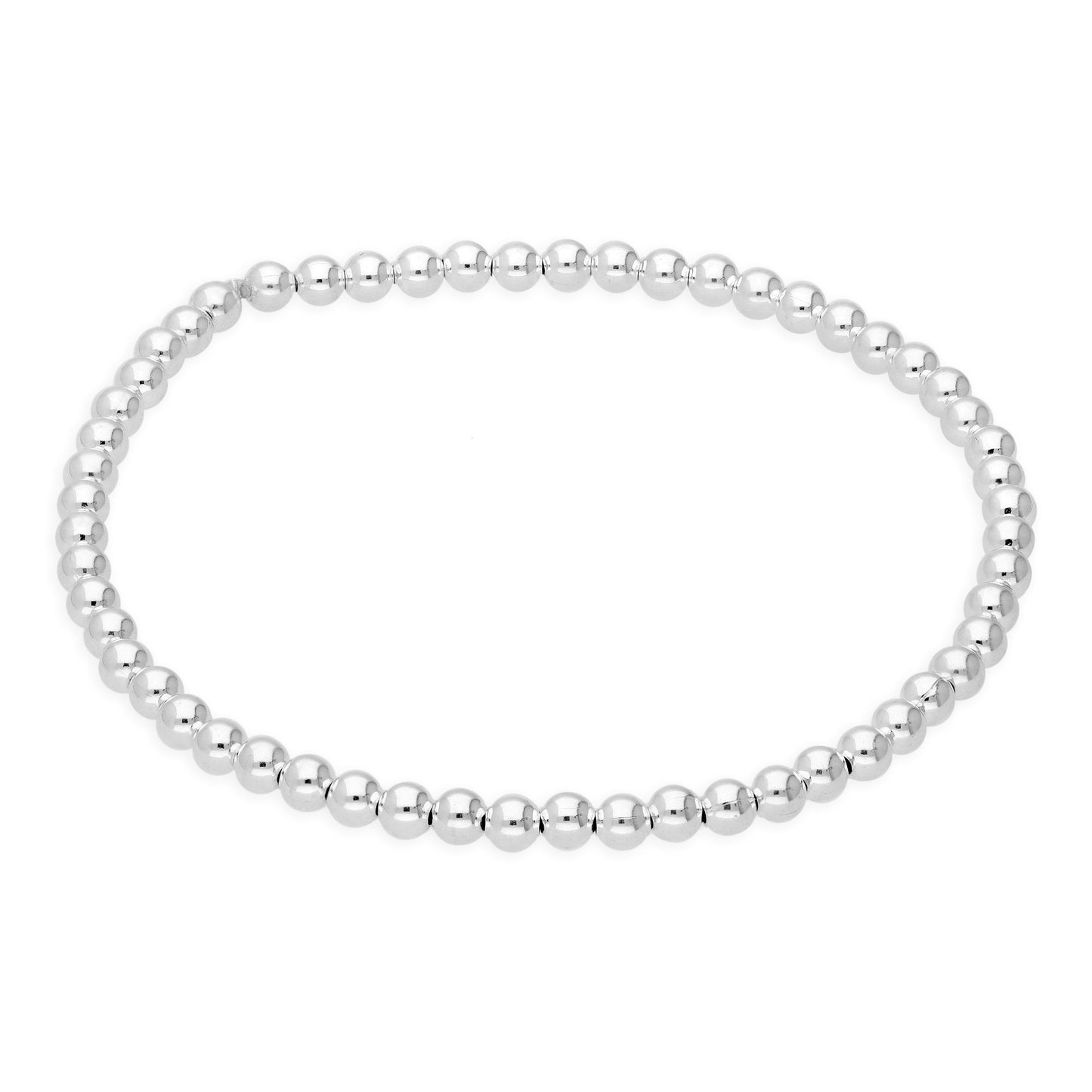 Bracelet extensible en argent sterling de 18 cm et perles gourmettes de 3 mm