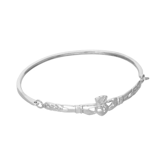Bracelet Claddagh à crochet et œillet en argent sterling pour adulte de 67 mm