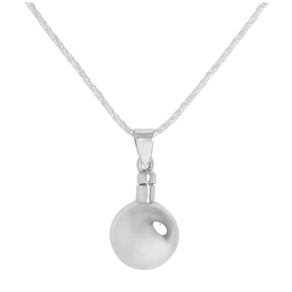 Collier avec pendentif en forme de bouteille de parfum ronde en argent sterling, 40 à 60 cm