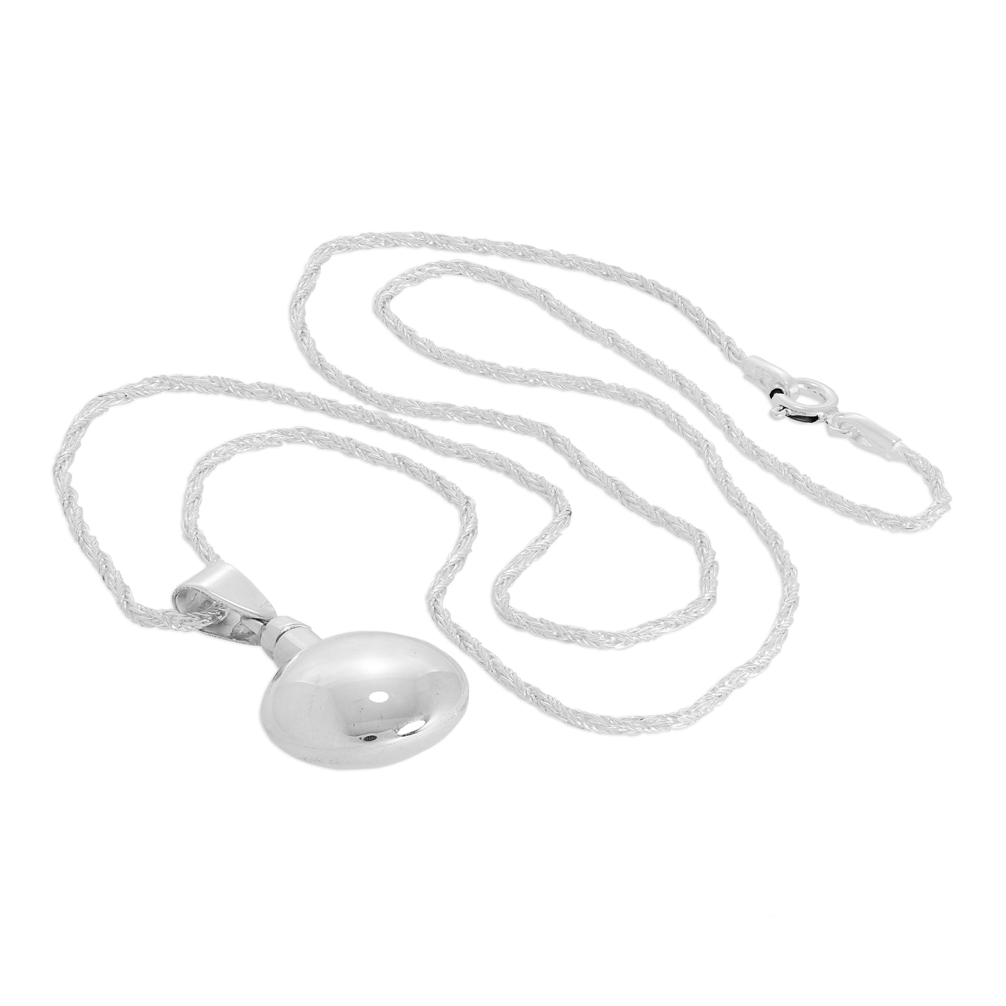 Collier avec pendentif en forme de bouteille de parfum ronde en argent sterling, 40 à 60 cm