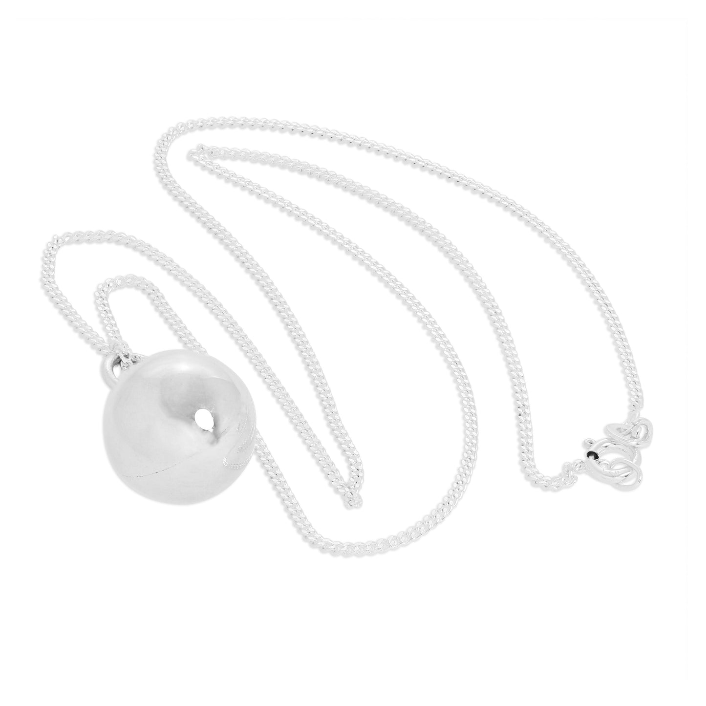 Collier avec pendentif boule en argent sterling en forme de bouteille de parfum ouvrable, 40 à 61 cm