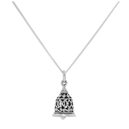 Collier pendentif cloche 3D en argent sterling de 35 à 55 cm