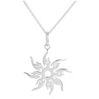 Collier pendentif soleil flamboyant en argent sterling de 40 à 61 cm