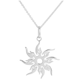 Collier pendentif soleil flamboyant en argent sterling de 40 à 61 cm