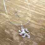 Collier pendentif lion rampant anglais en argent sterling, 40 à 80 cm