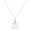 Pendentif en argent sterling 21 avec cœur en cristal CZ transparent sur chaîne de 40 à 61 cm
