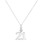 Pendentif en argent sterling 21 avec cœur en cristal CZ transparent sur chaîne de 40 à 61 cm