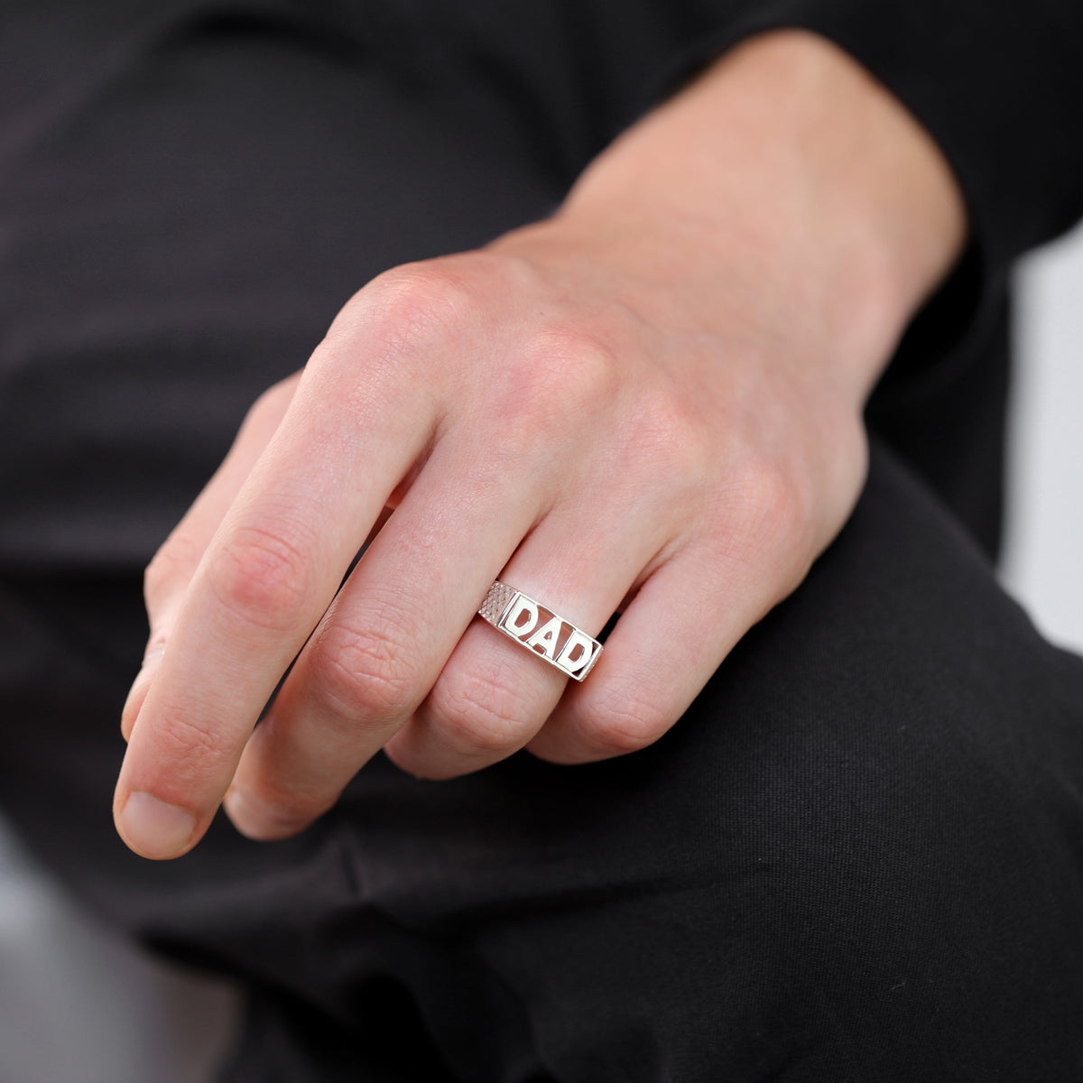 Bague papa en argent sterling, tailles 52 à 71
