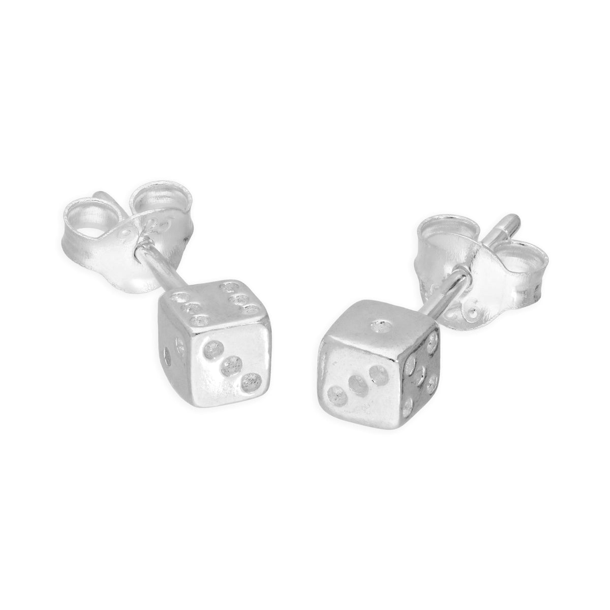 Boucles d'oreilles à tige en argent sterling avec petits dés