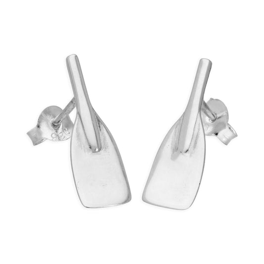 Boucles d'oreilles à tige en argent sterling avec rames croisées
