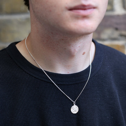 Collier Saint-Christophe rond en argent sterling taille diamant, 40 à 61 cm