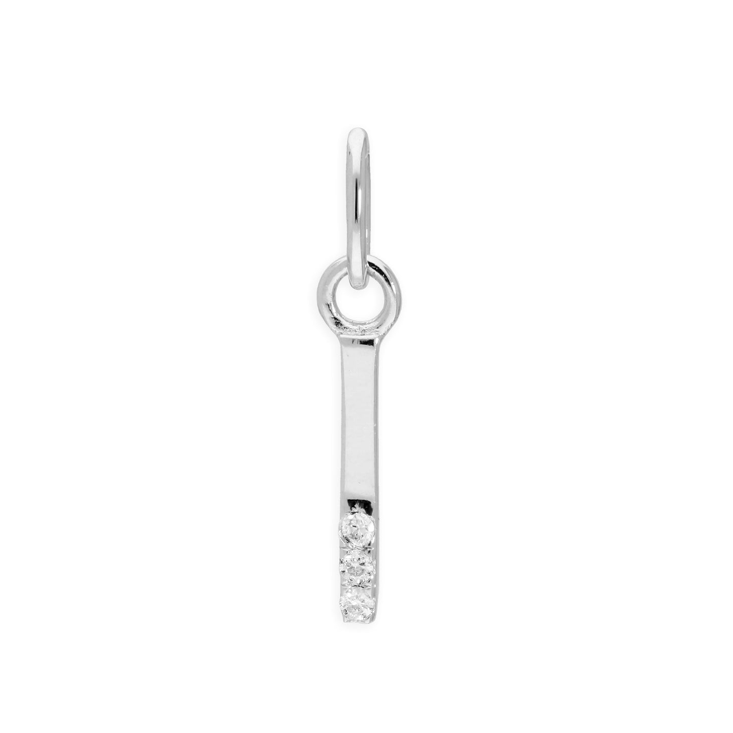 Pendentif lettre de l'alphabet A à Z en argent sterling et triple diamant 1,2 pt