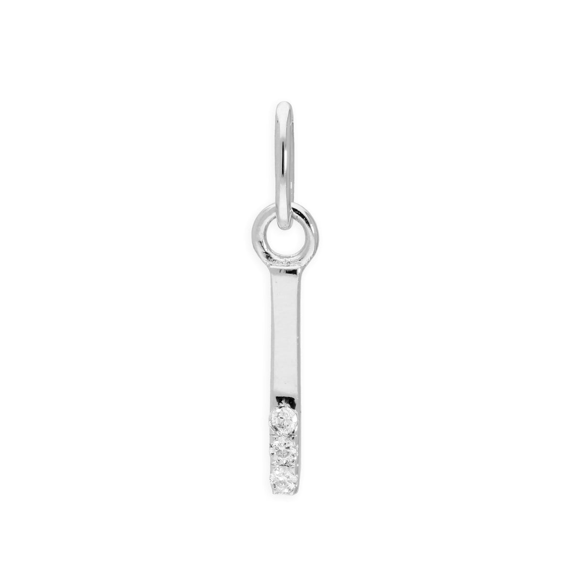 Pendentif lettre de l'alphabet A à Z en argent sterling et triple diamant 1,2 pt