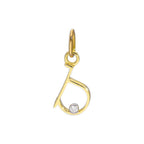 Pendentif lettre de l'alphabet A à Z en or jaune 9 carats et diamants 0,4 pt