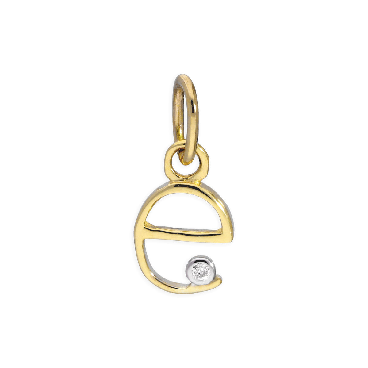 Pendentif lettre de l'alphabet A à Z en or jaune 9 carats et diamants 0,4 pt