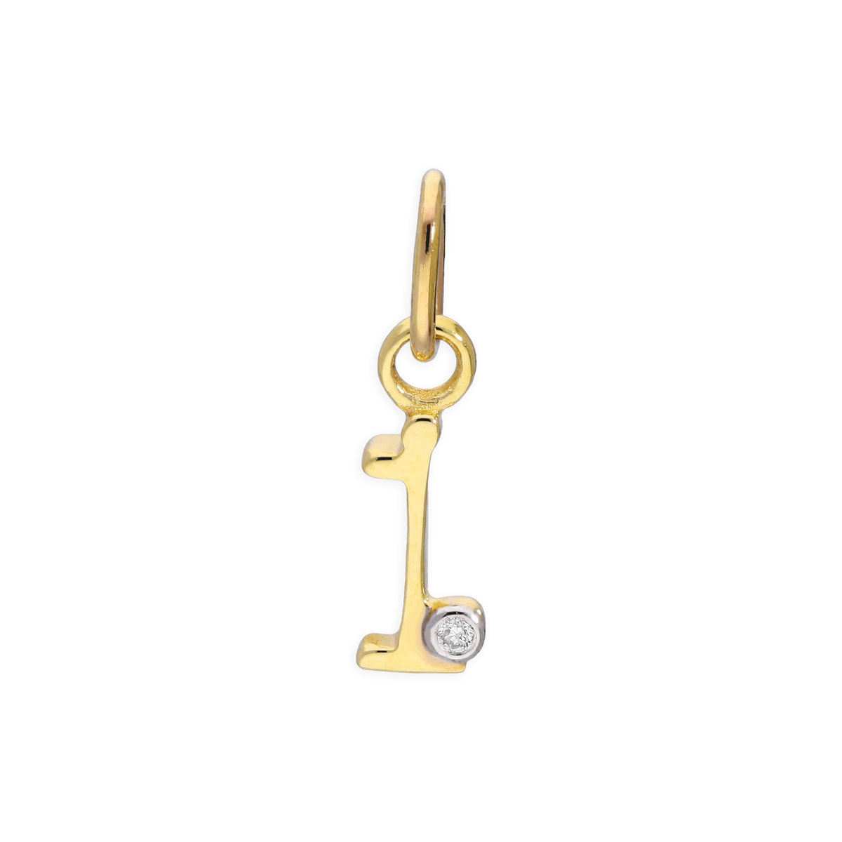 Pendentif lettre de l'alphabet A à Z en or jaune 9 carats et diamants 0,4 pt