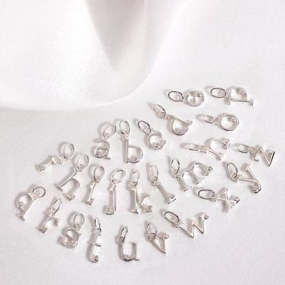 Pendentif en argent sterling avec lettres de l'alphabet A à Z et diamants de 0,4 pt