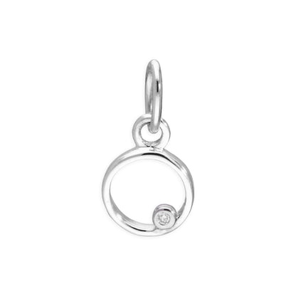 Pendentif en argent sterling avec lettres de l'alphabet A à Z et diamants de 0,4 pt
