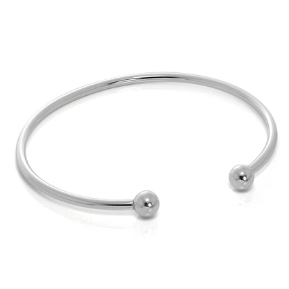 Bracelet jonc ouvert en argent sterling massif pour homme