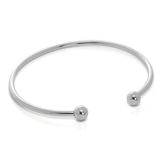 Bracelet jonc ouvert en argent sterling massif pour homme