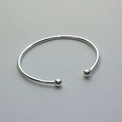 Bracelet jonc ouvert en argent sterling massif pour homme