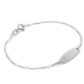 Bracelet en argent sterling avec plaque d'identification gravable et chaîne Figaro de 15 cm