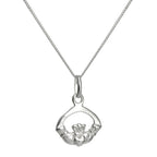 Collier pendentif Claddagh en argent sterling de 35 à 81 cm