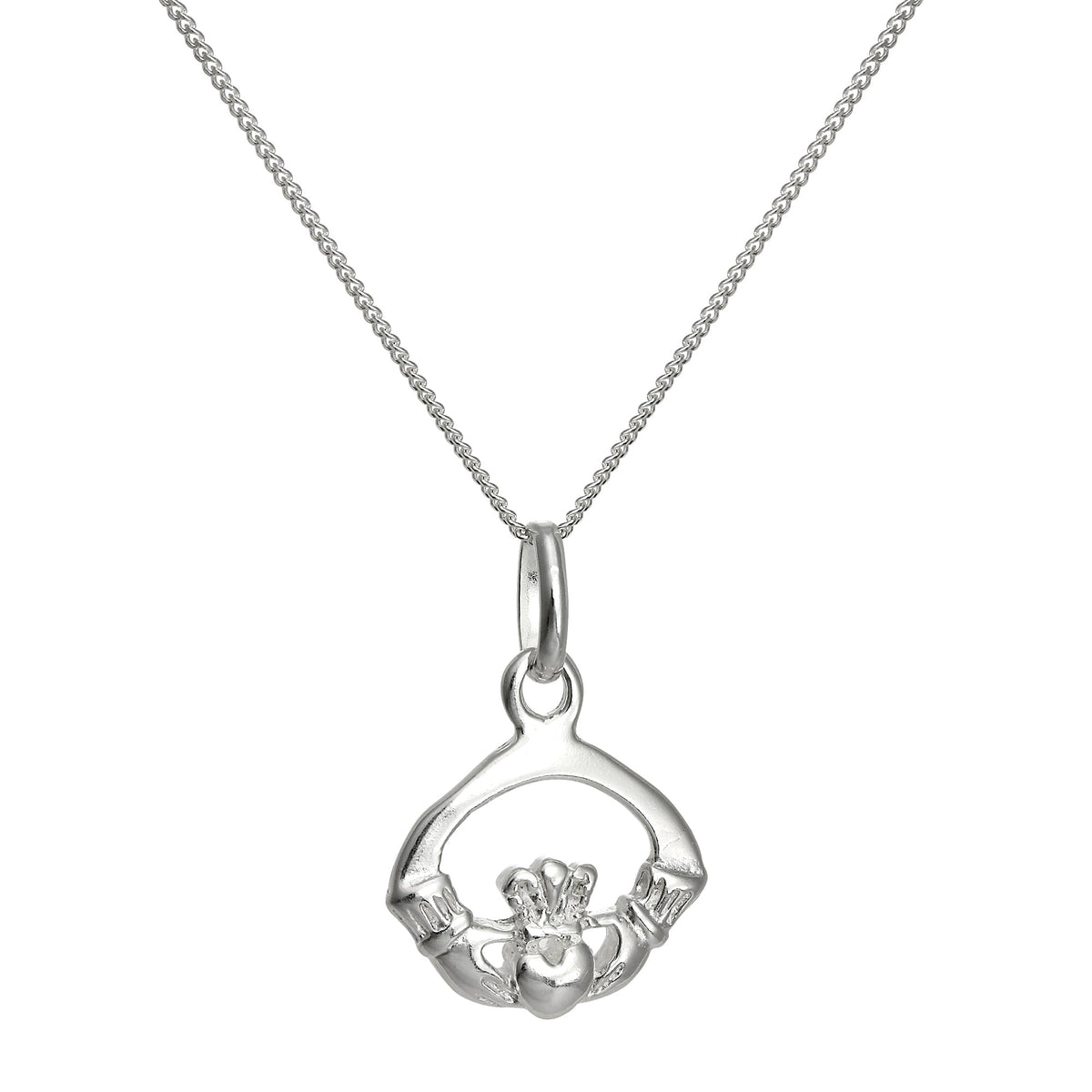 Collier pendentif Claddagh en argent sterling de 35 à 81 cm