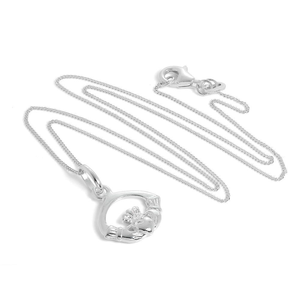 Collier pendentif Claddagh en argent sterling de 35 à 81 cm