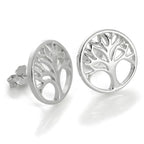 Boucles d'oreilles à tige en argent sterling Arbre de vie