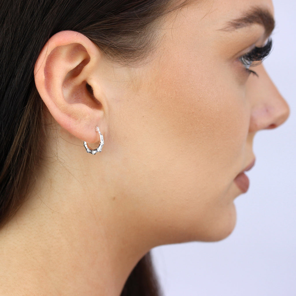 Boucles d'oreilles créoles en argent sterling de 13 mm