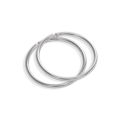 Boucles d'oreilles créoles légères en argent sterling 8 mm - 22 mm